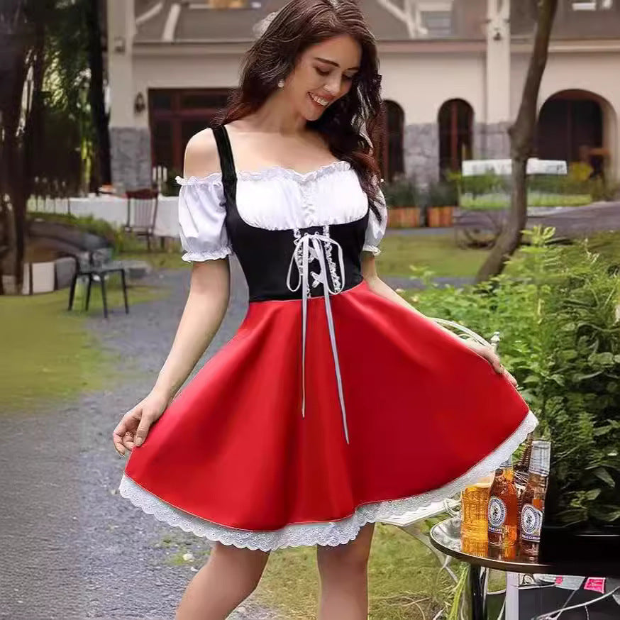 Damen Trachtenkleid Dirndl Kostüm für Bühne und Freizeit – Traditionelles Oktoberfest-Kleid