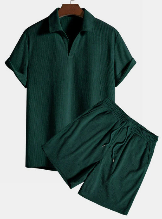 Joanne – Freizeitset aus Cord mit Kurzarmhemd und Shorts