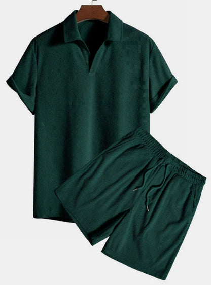 Joanne – Freizeitset aus Cord mit Kurzarmhemd und Shorts