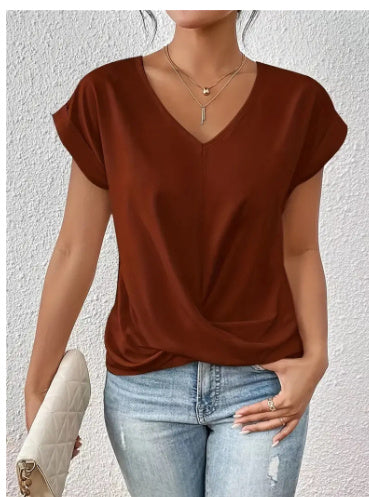 Marie – Sommer Freizeit T-Shirt mit Unregelmäßigem Knoten