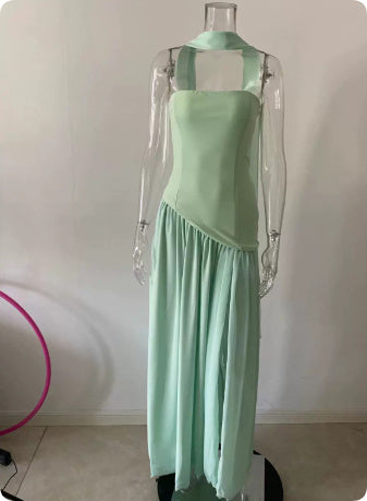 Damen Abendkleid Elegant Asymmetrisch mit Schlitz – Modernes Maxikleid für besondere Anlässe