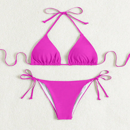 Anna – Bunter gebundener Halter-Bikini