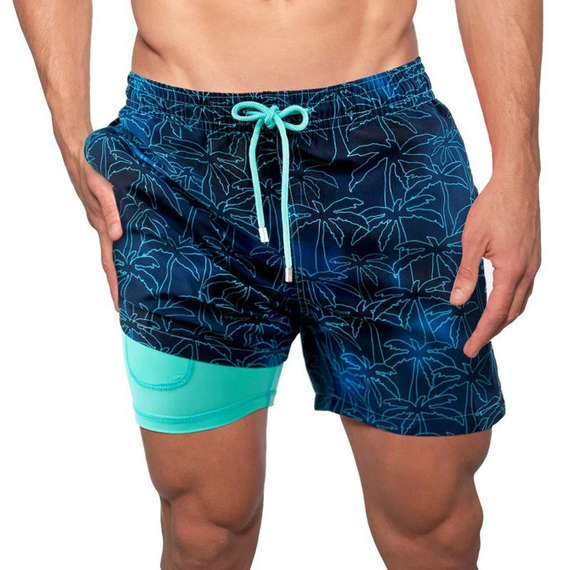 Jerry – Bedruckte Herren-Badeshorts mit doppelter Schicht für den Sommer