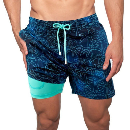 Jerry – Bedruckte Herren-Badeshorts mit doppelter Schicht für den Sommer