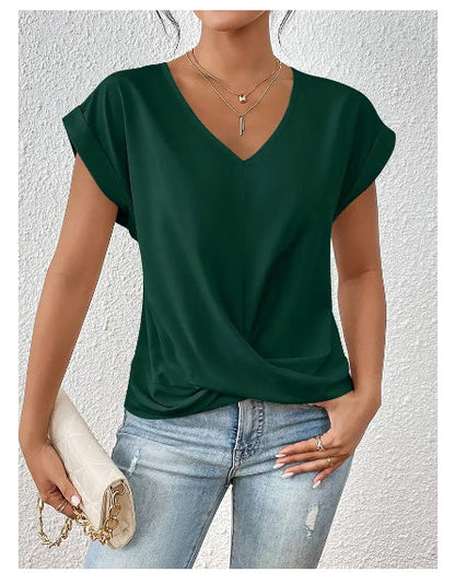 Marie – Sommer Freizeit T-Shirt mit Unregelmäßigem Knoten