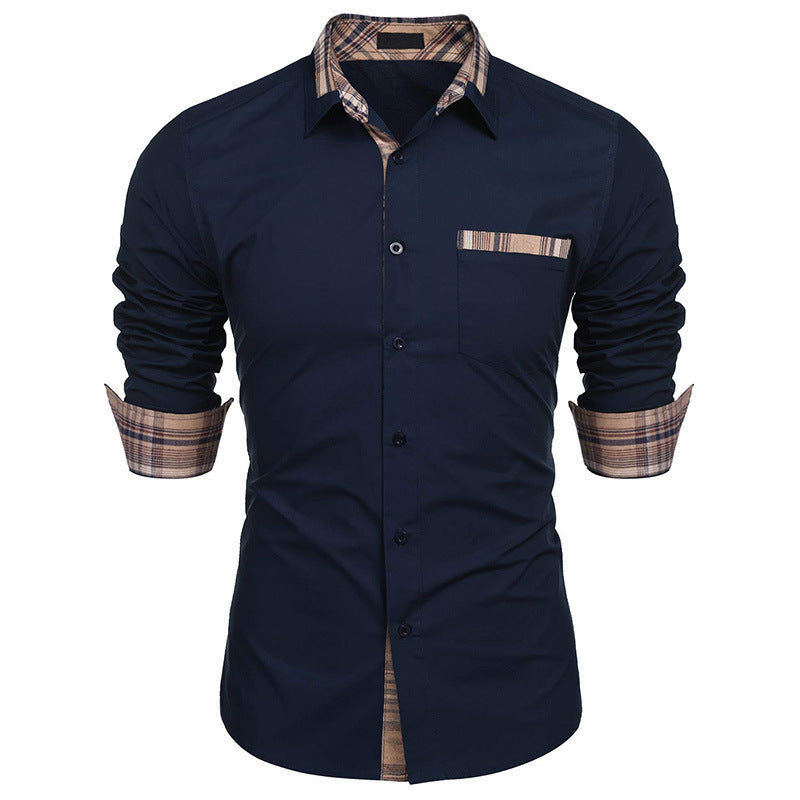 Herren Slim Fit Freizeithemd mit Karodetails – Stilvolles Langarm Business & Casual Hemd