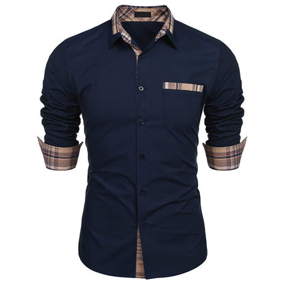 Herren Slim Fit Freizeithemd mit Karodetails – Stilvolles Langarm Business & Casual Hemd