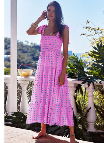 Tamara – Langes Kleid mit Sling-Tie-Druck