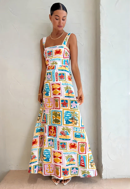 Audrey – Graffiti Träger-Röhrenkleid