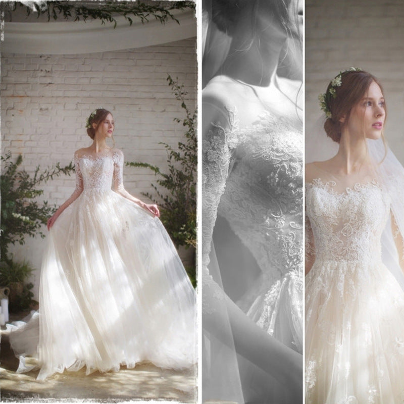 Barbara – Hochzeitskleid mit Spitzenärmeln