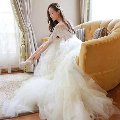 Barbara – Hochzeitskleid mit Spitzenärmeln