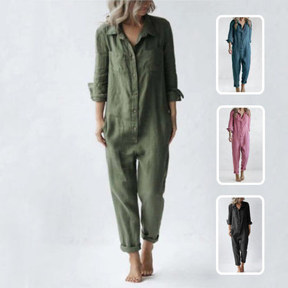Melanie – Lässiger Jumpsuit mit Taschen und lockerer Passform