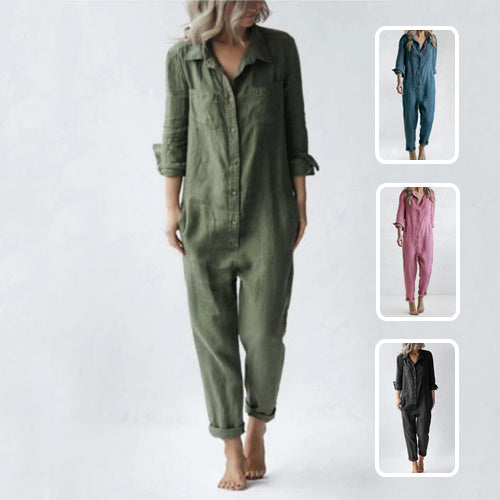 Melanie – Lässiger Jumpsuit mit Taschen und lockerer Passform