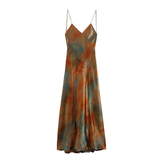Kate – Ärmelloses, Batik-Mittel-Längen-Trägerkleid für Damen