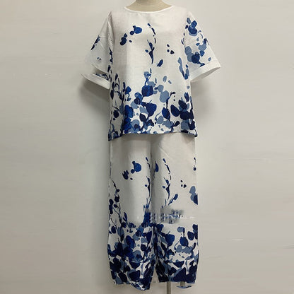 Adele – Bedrucktes Damen-Ensemble mit Pflanzenmuster