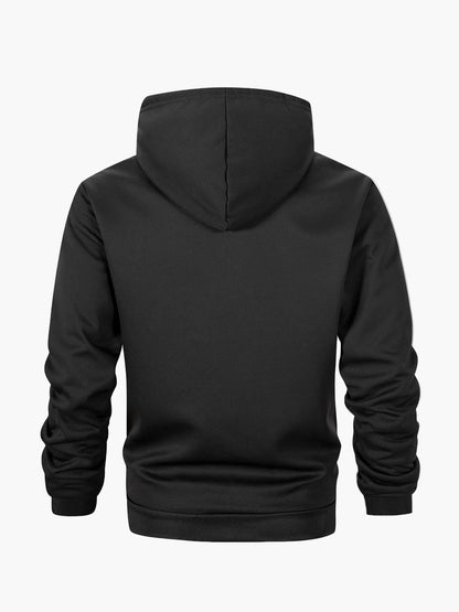 Herren Jogginganzug Set mit Fleece-Innenfutter – Kapuzenpullover und Jogginghose, Casual Style für Herbst und Winter