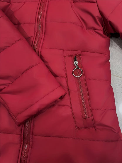 Damen Winter Steppmantel mit Kapuze – Langer, warmer Freizeitmantel