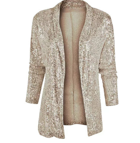 Amanda – Elegant funkelnder Blazer mit langen Ärmeln