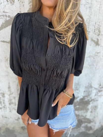 Abigail – Faltenfreies Kurzarm-T-Shirt aus hochwertigem veganen Polyester