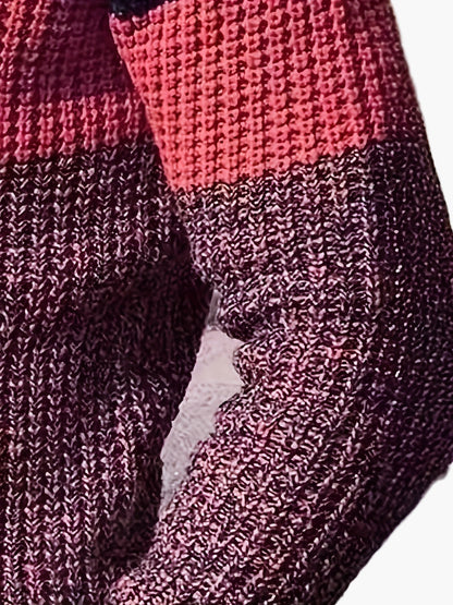 Herren Strickpullover mit Streifenmuster und Stehkragen – Modischer Freizeit-Look für Business & Alltag