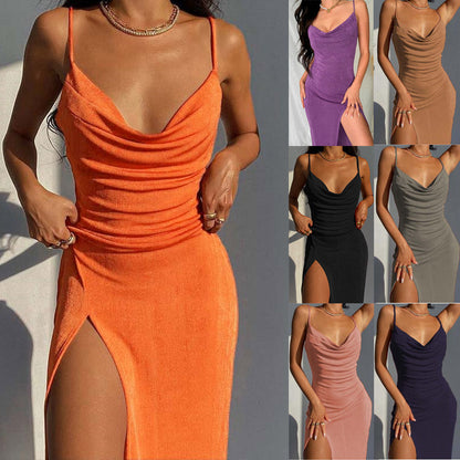 Carol – Glattes Strickkleid mit Schlitz für Frauen