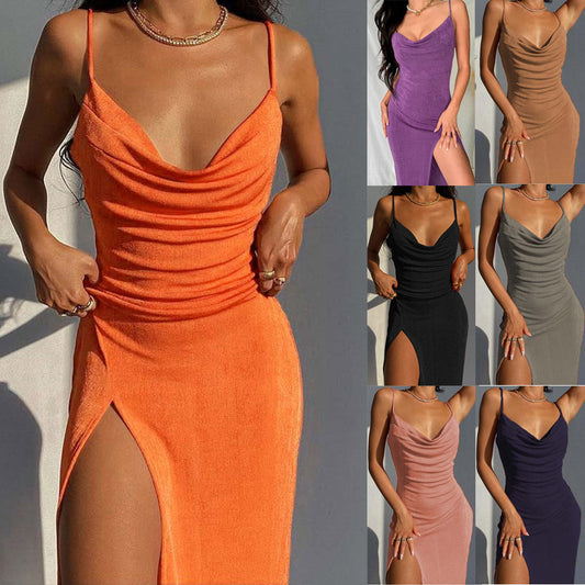 Carol – Glattes Strickkleid mit Schlitz für Frauen