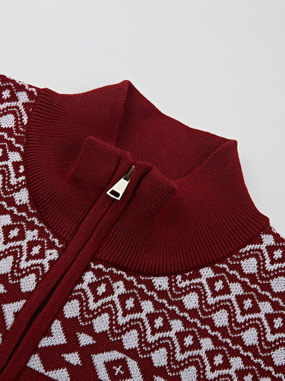 Herren Strickjacke mit Rentiermuster – Winterliche Casual Strickmode für Freizeit und Feste