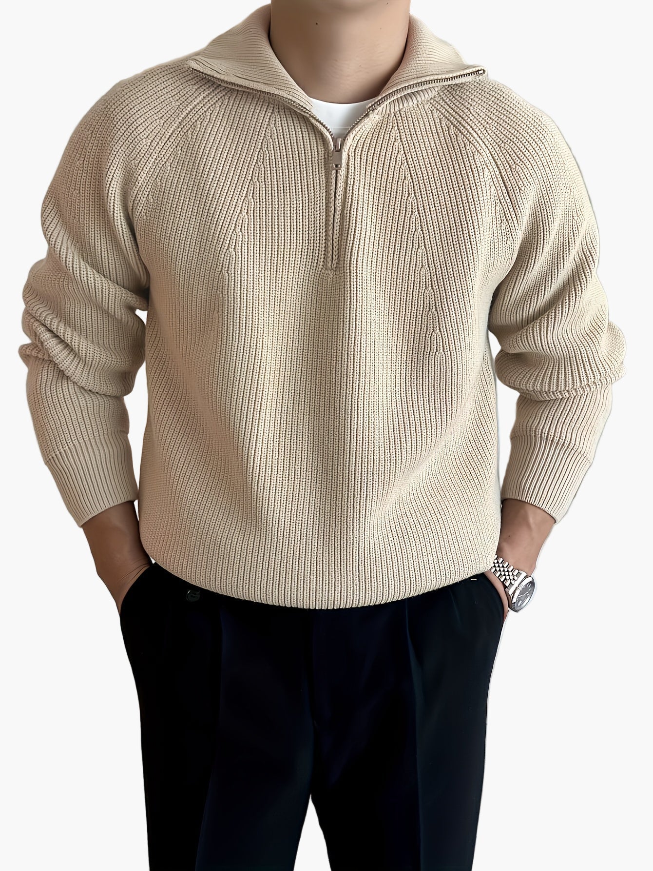 Herren Pullover mit Reißverschluss – Modischer Freizeit-Look für Herbst und Winter