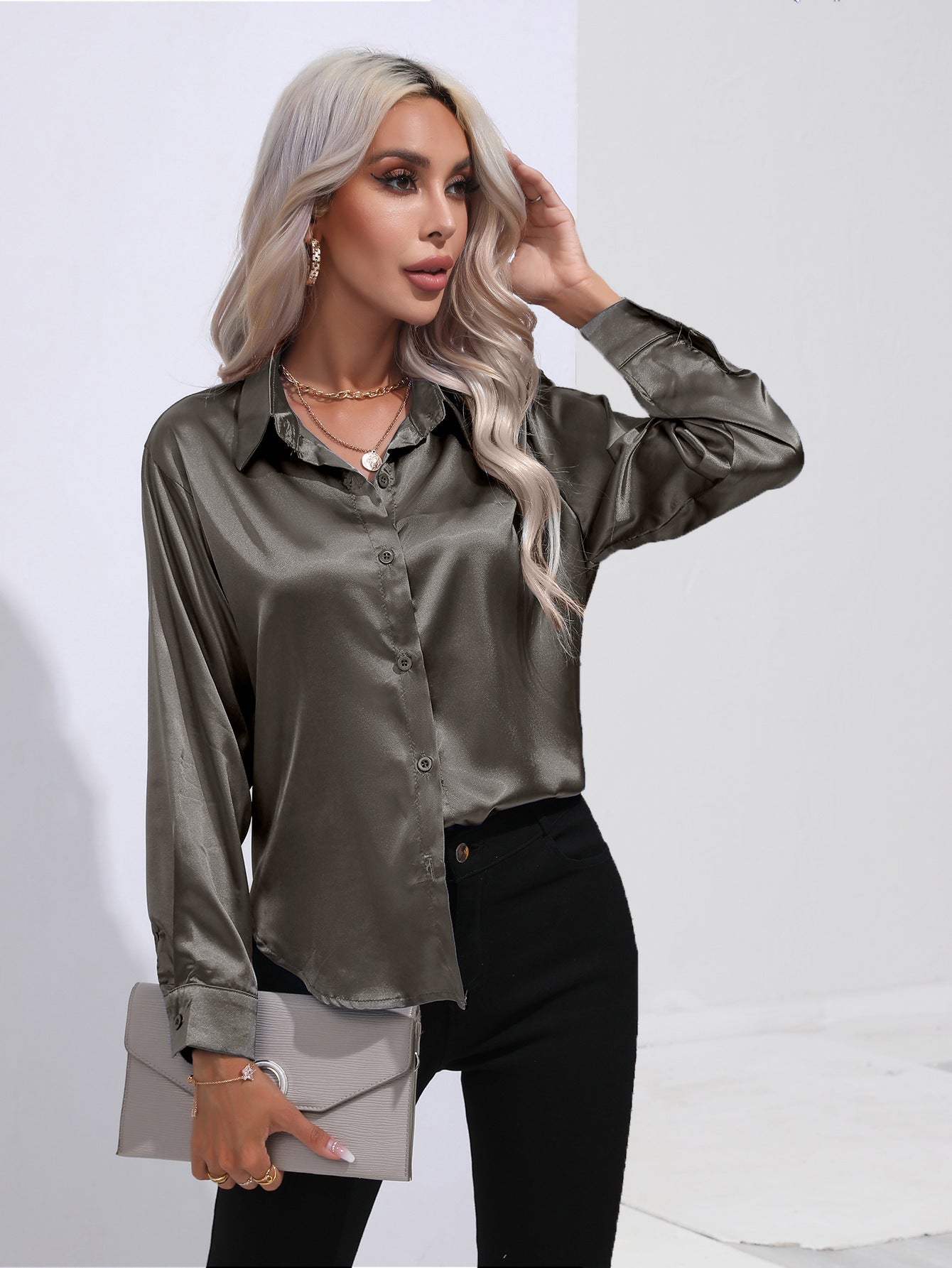 Pamela – Satin Hemd für Damen