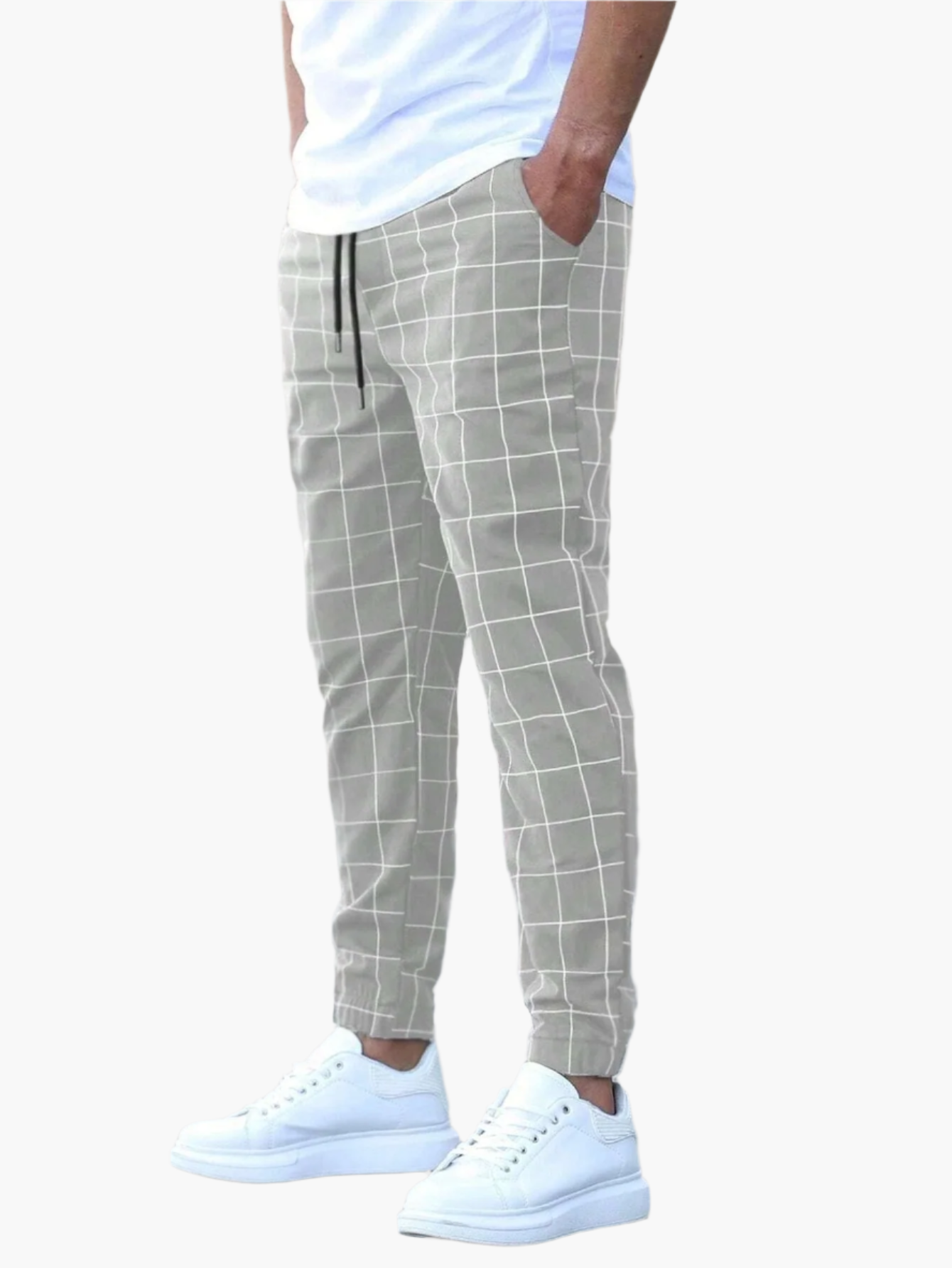 Herren Jogginghose Karo Muster – Moderne Freizeithose mit urbanem Style und hohem Tragekomfort