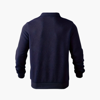 Herren Pullover Vintage Style mit geometrischem Muster und Reißverschluss – Ideal für Freizeit und Alltag