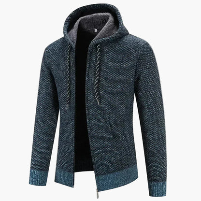Herren Strick-Kapuzenjacke für Herbst & Winter – Modisches Freizeit-Outfit mit Reißverschluss