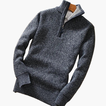 Herren Pullover mit Reißverschluss – Strick-Design – Moderner Freizeit-Look
