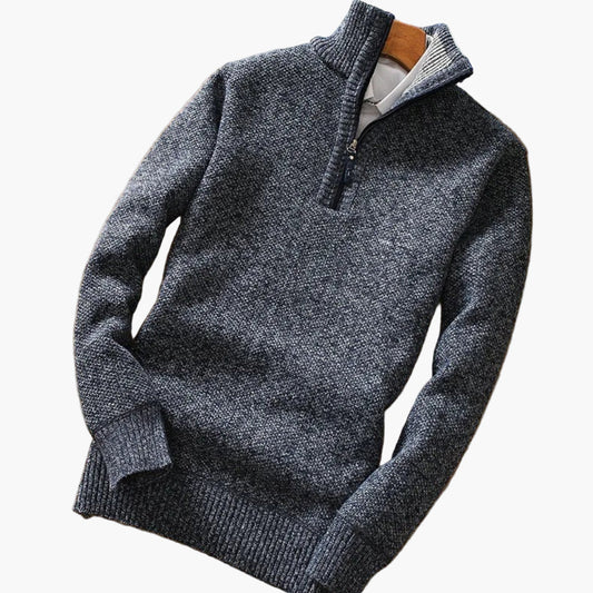 Herren Pullover mit Reißverschluss – Strick-Design – Moderner Freizeit-Look