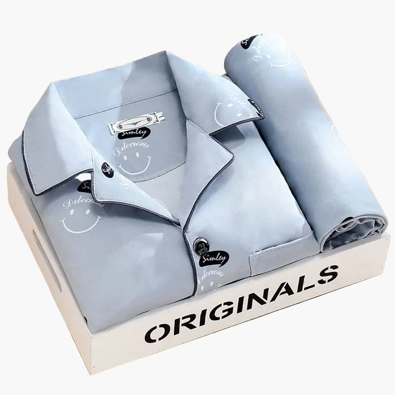 Herren Pyjama Set mit Feder-Print – Stilvolles Schlafanzug-Set für das ganze Jahr