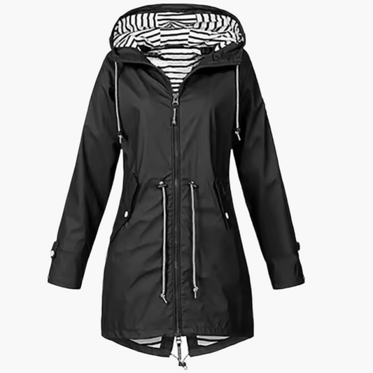 Damen Regenjacke Wasserdicht Winddicht Outdoor Mantel – Funktionale Übergangsjacke mit Kapuze für Freizeit & Abenteuer