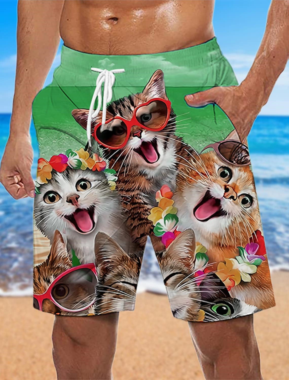 Howard – Lockere Herren Strandhose mit 3D-Print-Muster