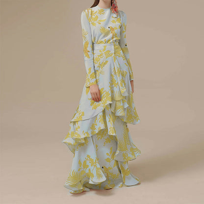 Brenda – Modisches Bedrucktes Rüschensommerkleid