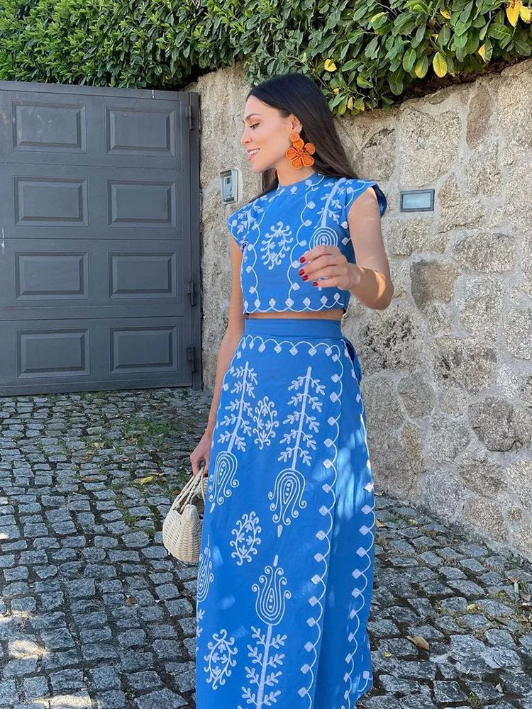 Carly – Zweiteiliges Kleid im Urlaubsstil mit modischem Druck