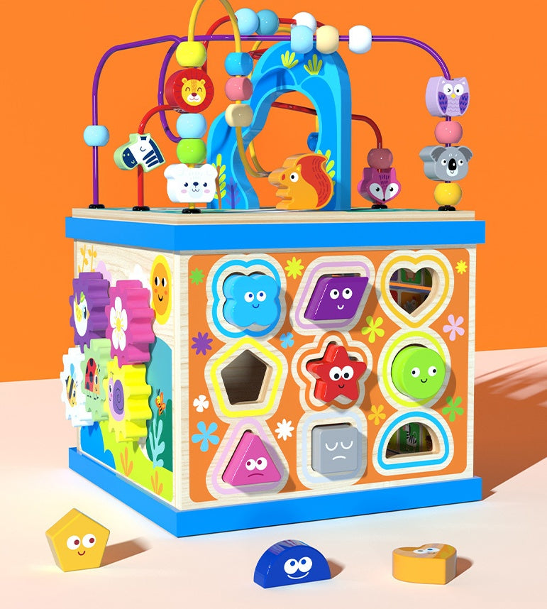 Kinder Multifunktions Motorikwürfel Lernspielzeug – Alphabet, Zahlen & Formen – Lernspiel für Jungen & Mädchen