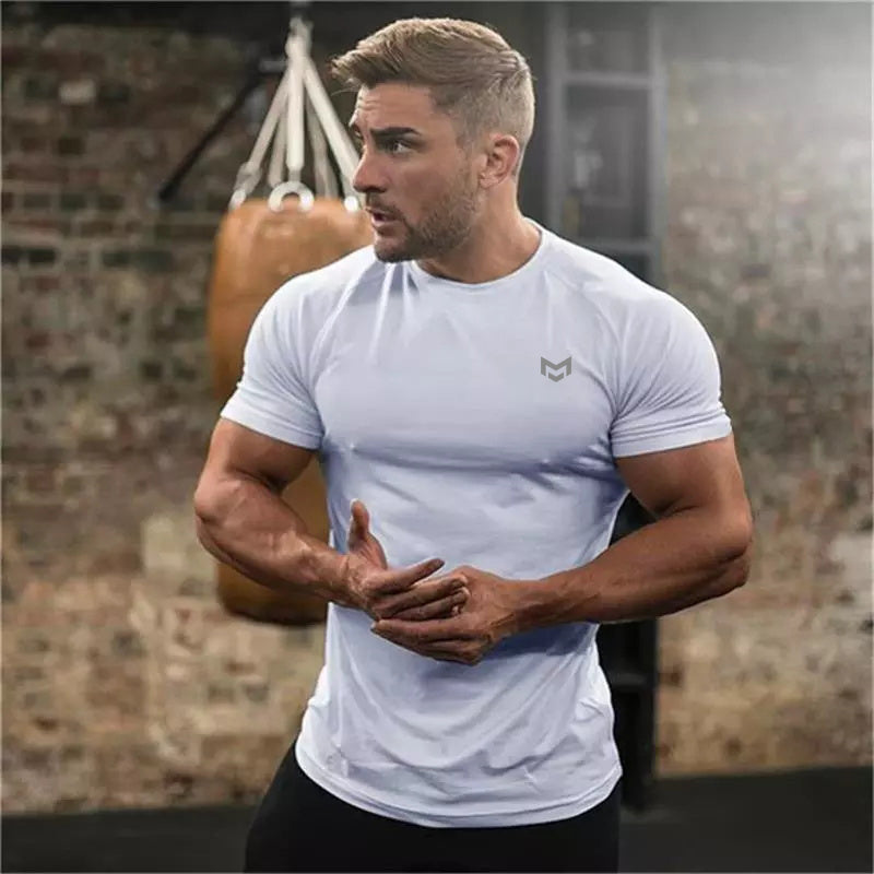 Justin – Kurzärmliges T-Shirt für das Fitnessstudio mit schnelltrocknendem Stoff