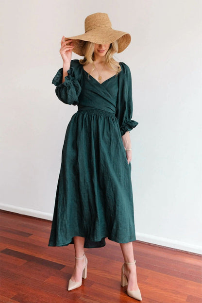 Kate – Rüschiges Damenkleid mit Kordelzug