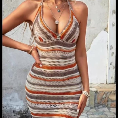 Megan – Sexy Halterkleid mit tiefem V-Ausschnitt und rückenfrei