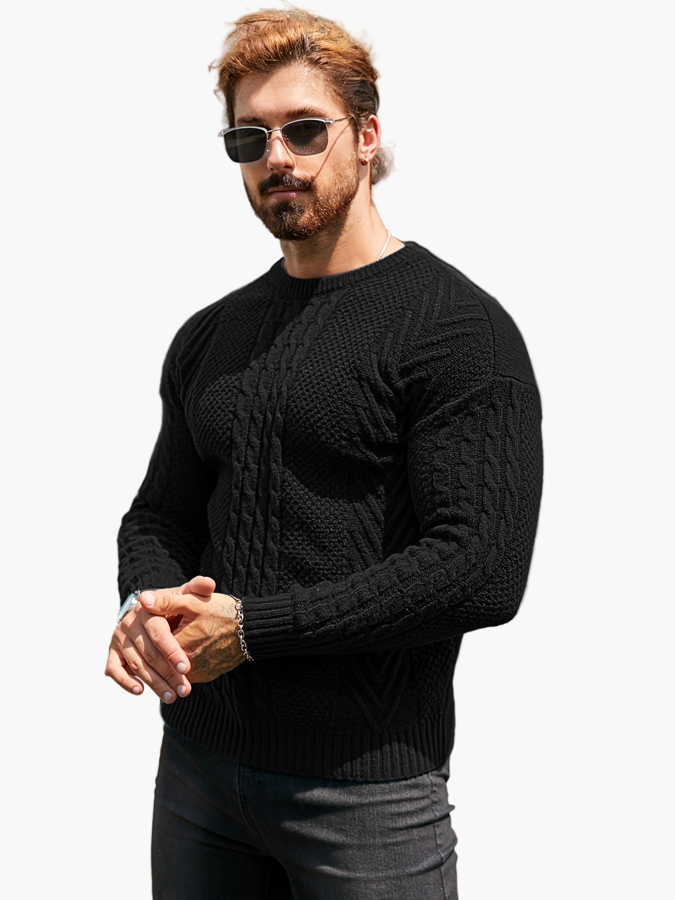 Herren Strickpullover Grobstrick Modern Casual Winterpullover