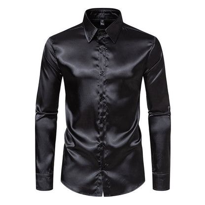 Matthew – Satin Hemd in Soliden Farben