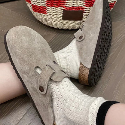 Lydia – Französische Retro Halbschuhe mit geschlossenem Zehenbereich aus veganem Leder