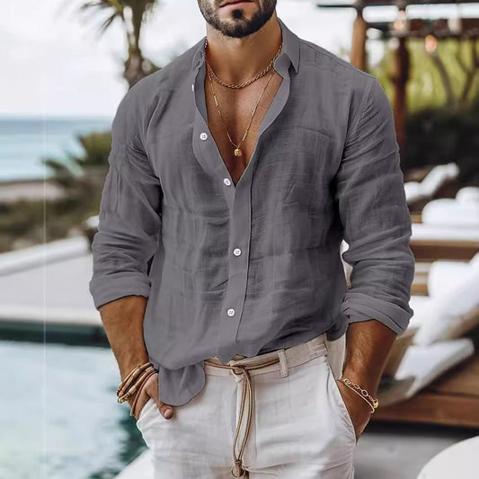 Bobby – Herrenhemd aus Baumwoll-Leinen im Casual-Stil