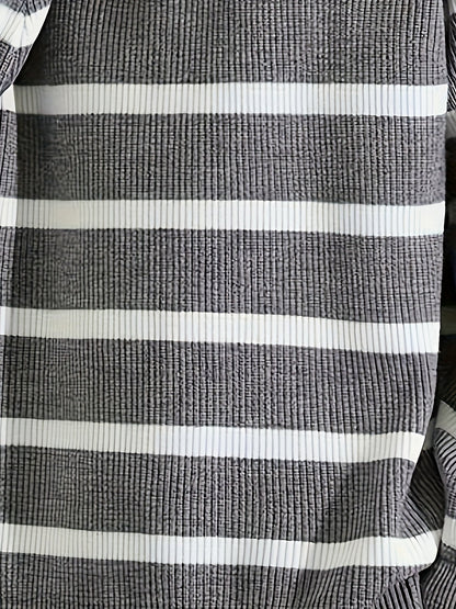 Herren Strickpullover mit Viertelreißverschluss und Streifen – Lässiger Herbst/Winter Look