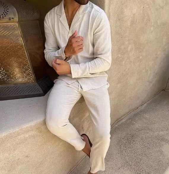 Christopher – Lässiger Herrenanzug mit Langarmhemd und Slim-Fit-Hose