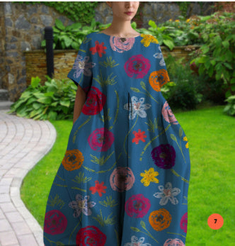 Tamara – 3D Gedrucktes Baumwollähnliches Freizeitkleid